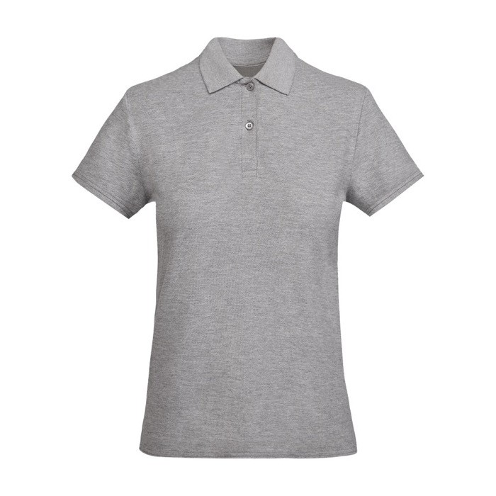 Polo de algodón orgánico 100% en punto piqué para mujer 210 g/m2 Roly color gris claro jaspeado