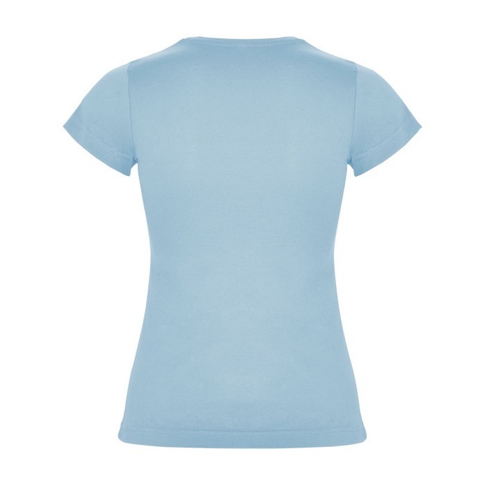 Camiseta de 100% punto de algodón para mujer 155 g/m2 Roly color azul claro segunda vista trasera