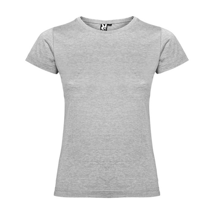 Camiseta de 100% punto de algodón para mujer 155 g/m2 Roly color gris claro jaspeado