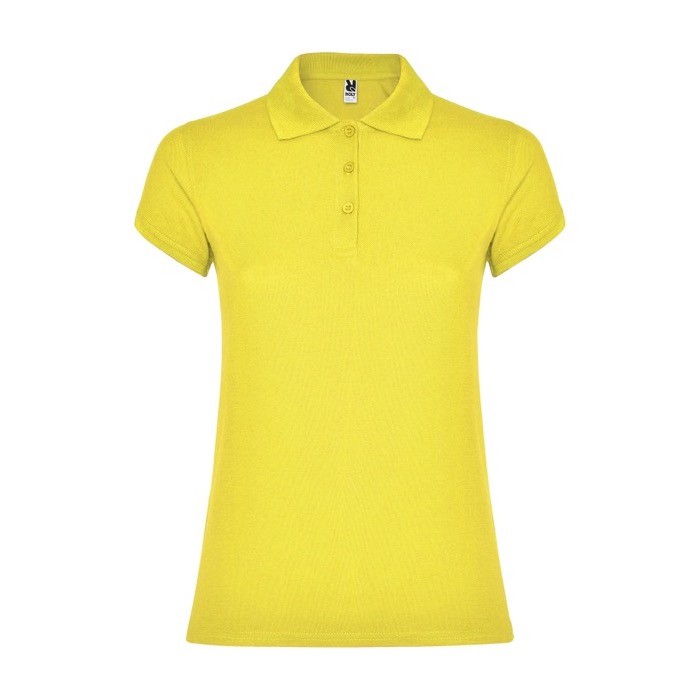 Polo de punto piqué en algodón 100% para mujer 200 g/m2 Roly color amarillo Polo de punto piqué en algodón 100% para mujer 200 g/m2 Roly color amarillo