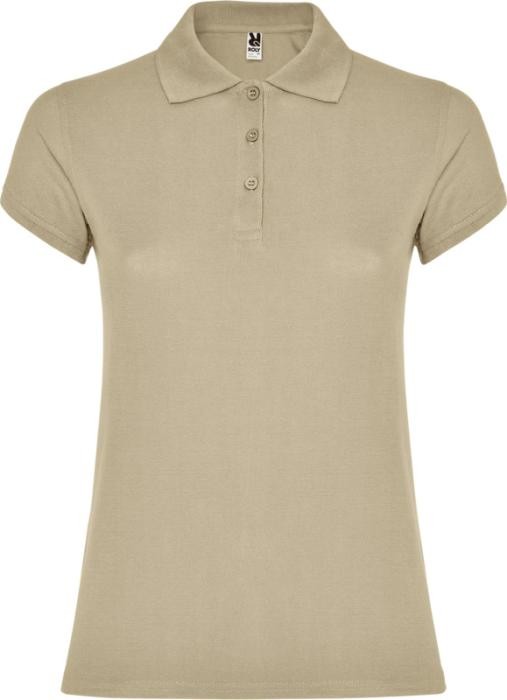 Polo de punto piqué en algodón 100% para mujer 200 g/m2 Roly color arena Polo de punto piqué en algodón 100% para mujer 200 g/m2 Roly color arena