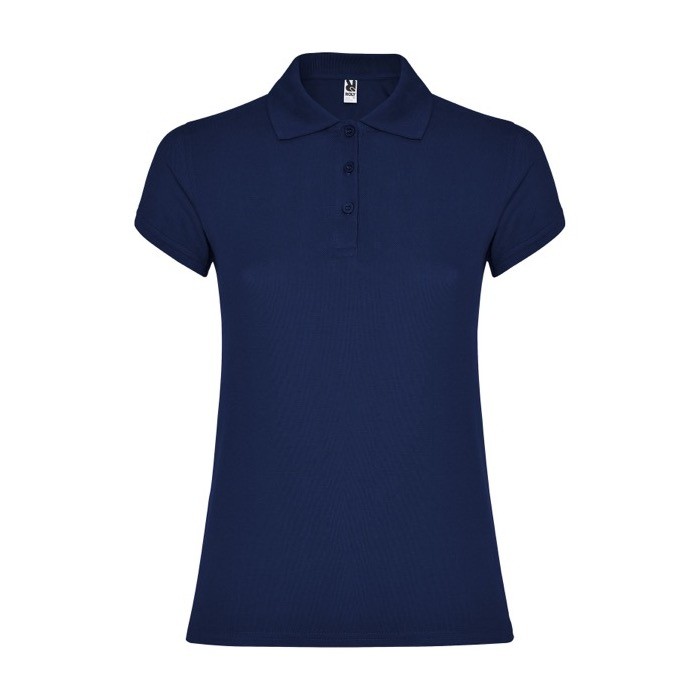 Polo de punto piqué en algodón 100% para mujer 200 g/m2 Roly color azul marino Polo de punto piqué en algodón 100% para mujer 200 g/m2 Roly color azul marino