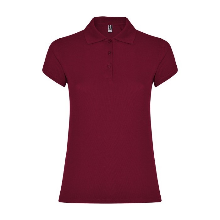 Polo de punto piqué en algodón 100% para mujer 200 g/m2 Roly color burdeos Polo de punto piqué en algodón 100% para mujer 200 g/m2 Roly color burdeos