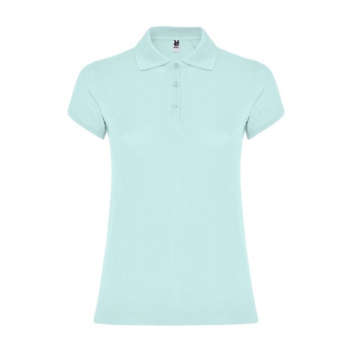 Polo de punto piqué en algodón 100% para mujer 200 g/m2 Roly color verde menta Polo de punto piqué en algodón 100% para mujer 200 g/m2 Roly color verde menta