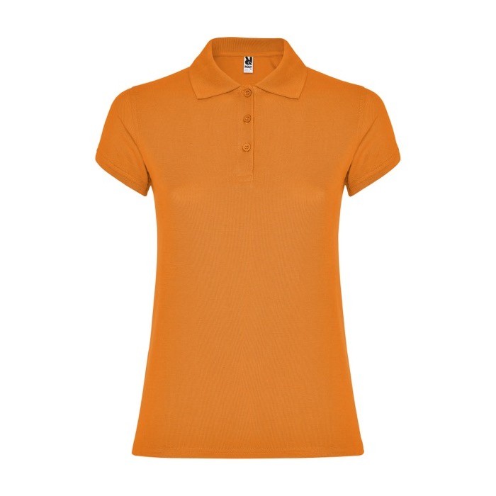 Polo de punto piqué en algodón 100% para mujer 200 g/m2 Roly color naranja Polo de punto piqué en algodón 100% para mujer 200 g/m2 Roly color naranja