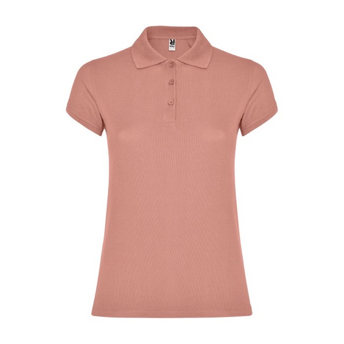 Polo de punto piqué en algodón 100% para mujer 200 g/m2 Roly color salmón Polo de punto piqué en algodón 100% para mujer 200 g/m2 Roly color salmón