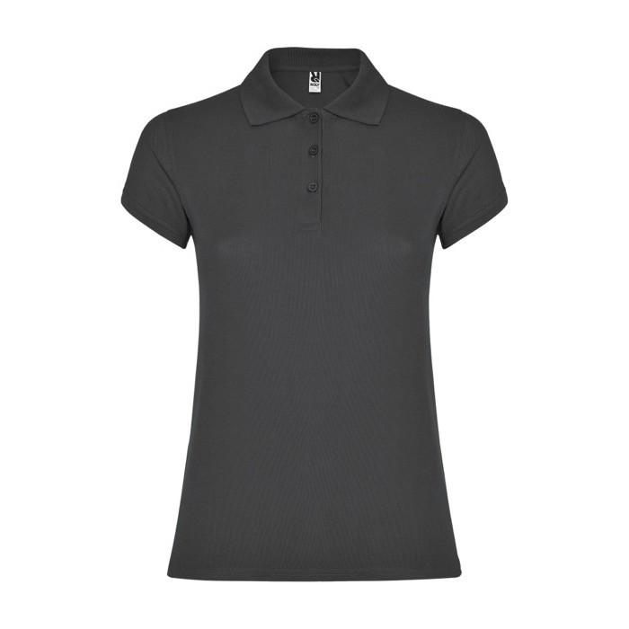 Polo de punto piqué en algodón 100% para mujer 200 g/m2 Roly color grafito Polo de punto piqué en algodón 100% para mujer 200 g/m2 Roly color grafito