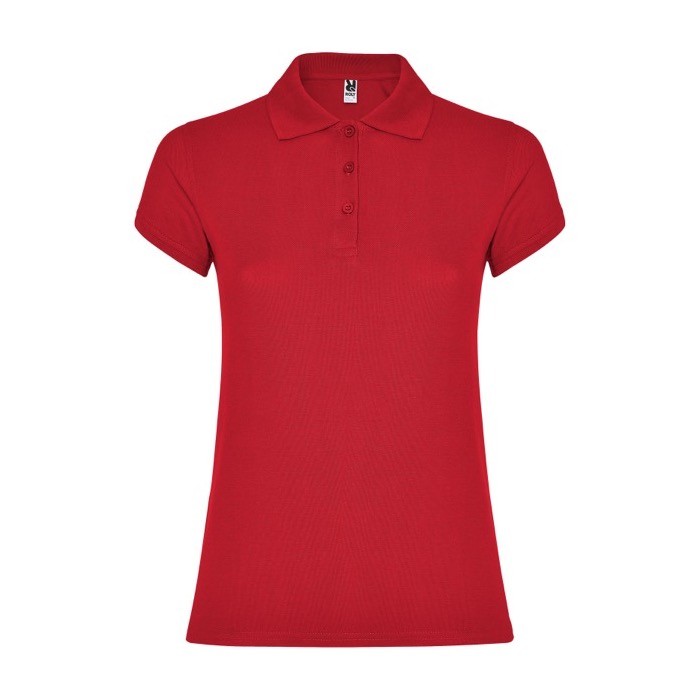 Polo de punto piqué en algodón 100% para mujer 200 g/m2 Roly color rojo Polo de punto piqué en algodón 100% para mujer 200 g/m2 Roly color rojo