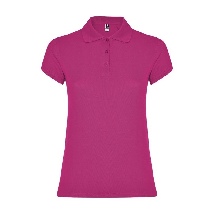 Polo de punto piqué en algodón 100% para mujer 200 g/m2 Roly color fucsia Polo de punto piqué en algodón 100% para mujer 200 g/m2 Roly color fucsia