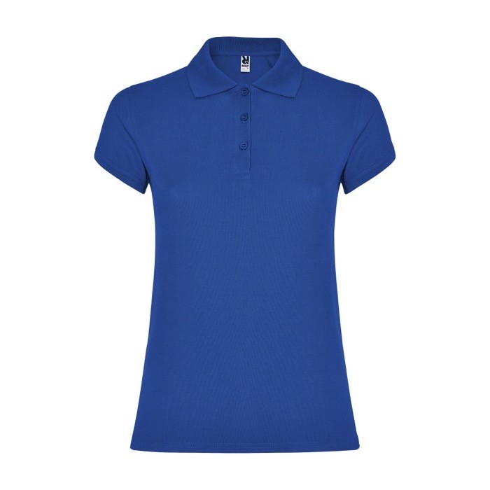 Polo de punto piqué en algodón 100% para mujer 200 g/m2 Roly color azul real Polo de punto piqué en algodón 100% para mujer 200 g/m2 Roly color azul real