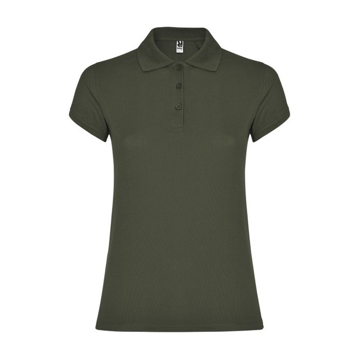 Polo de punto piqué en algodón 100% para mujer 200 g/m2 Roly color verde oscuro Polo de punto piqué en algodón 100% para mujer 200 g/m2 Roly color verde oscuro
