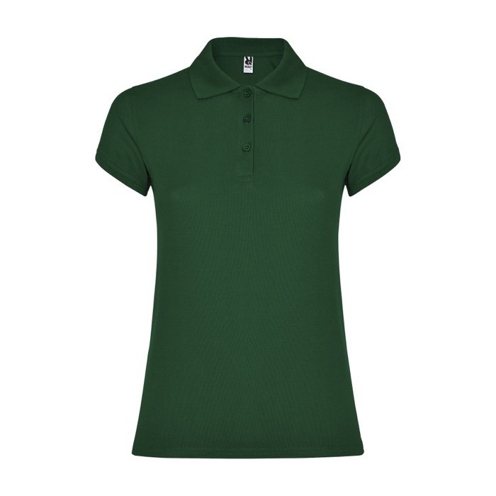 Polo de punto piqué en algodón 100% para mujer 200 g/m2 Roly color verde botella Polo de punto piqué en algodón 100% para mujer 200 g/m2 Roly color verde botella