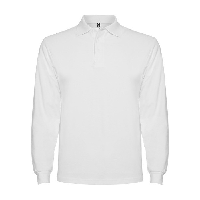 Polo de hombre en 100% algodón de punto piqué 220 g/m2 Roly color blanco