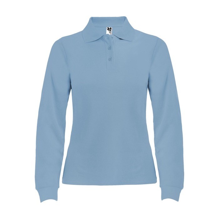 Polo de punto piqué 100% algodón para mujer 220 g/m2 Roly color azul claro