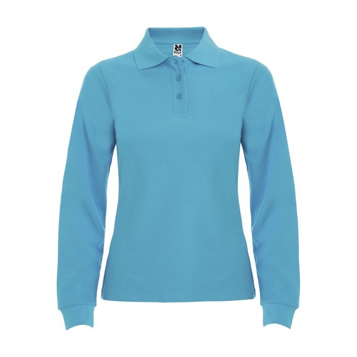 Polo de punto piqué 100% algodón para mujer 220 g/m2 Roly color turquesa