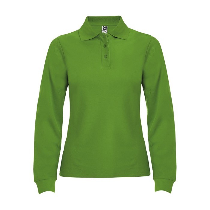 Polo de punto piqué 100% algodón para mujer 220 g/m2 Roly color verde pasto