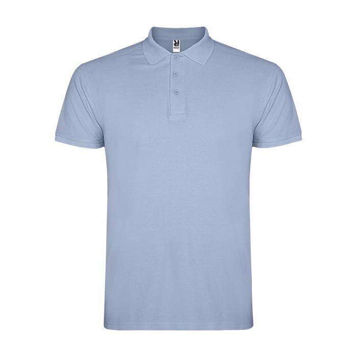 Polo de algodón en punto piqué de hombre en manga corta 200 g/m2 Roly color azul grisáceo