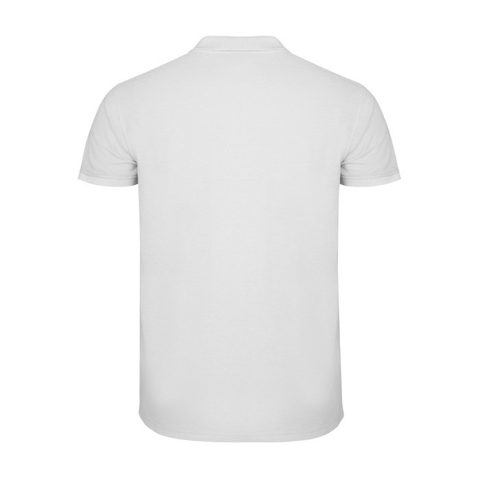 Polo de algodón en punto piqué de hombre en manga corta 200 g/m2 Roly color blanco segunda vista trasera