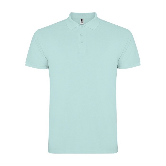 Polo de algodón en punto piqué de hombre en manga corta 200 g/m2 Roly color verde menta