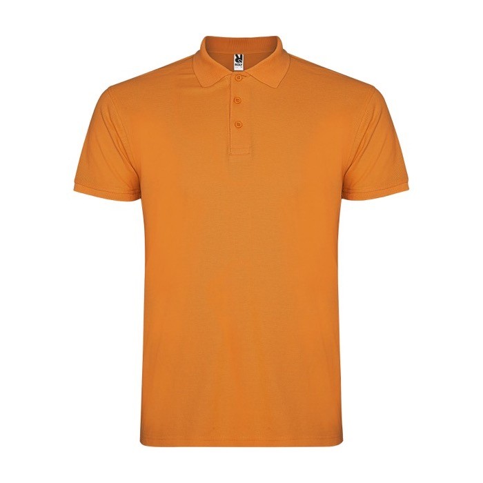 Polo de algodón en punto piqué de hombre en manga corta 200 g/m2 Roly color naranja