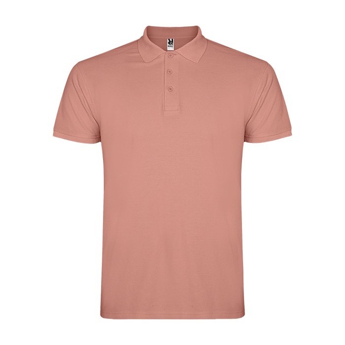 Polo de algodón en punto piqué de hombre en manga corta 200 g/m2 Roly color salmón