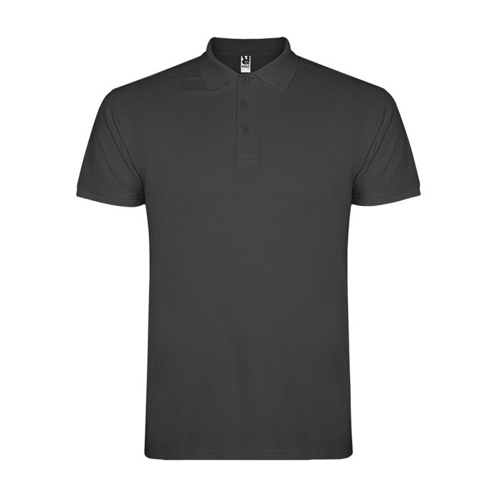 Polo de algodón en punto piqué de hombre en manga corta 200 g/m2 Roly color grafito