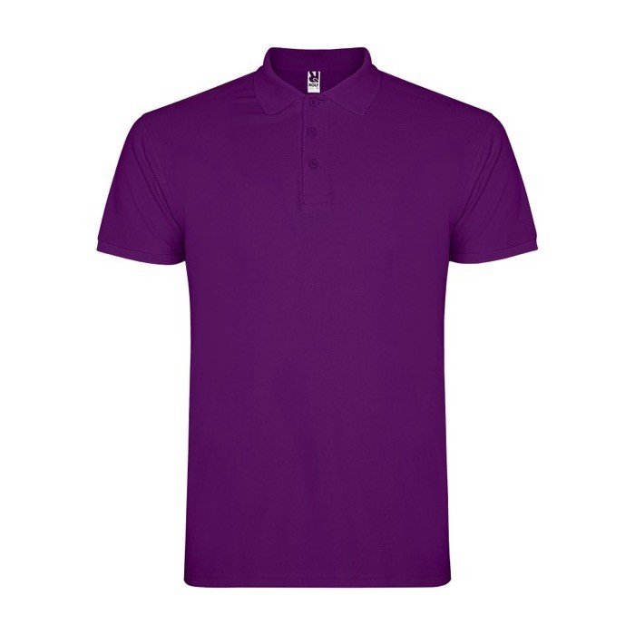 Polo de algodón en punto piqué de hombre en manga corta 200 g/m2 Roly color morado