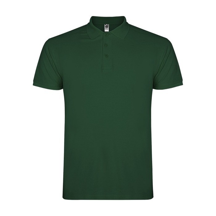Polo de algodón en punto piqué de hombre en manga corta 200 g/m2 Roly color verde botella