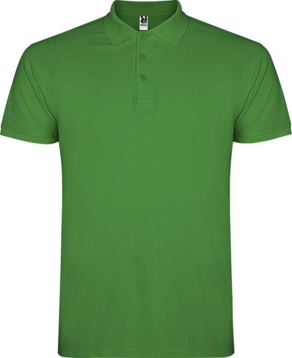 Polo de algodón en punto piqué de hombre en manga corta 200 g/m2 Roly color verde tropical