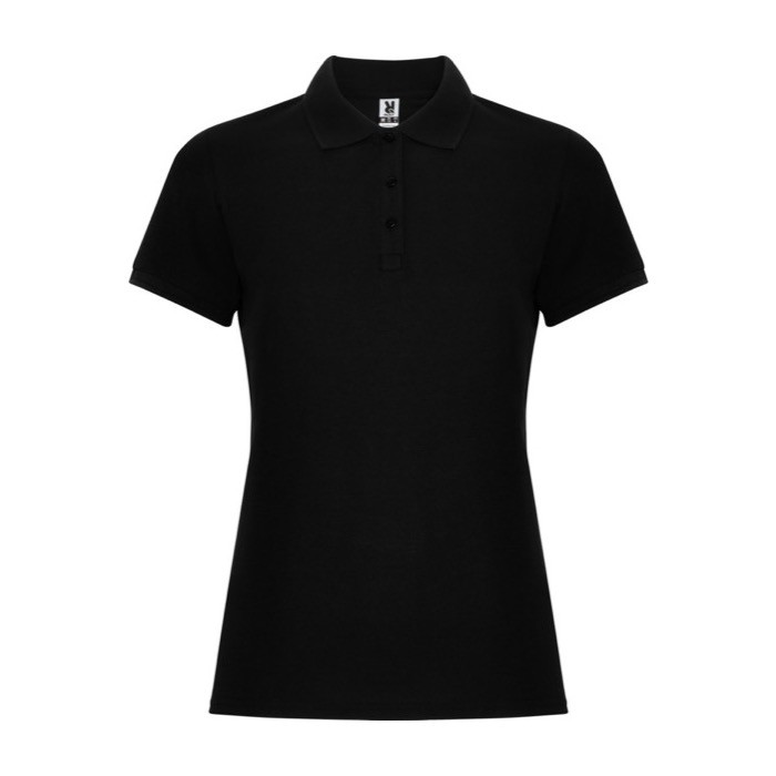 Polo de algodón y poliéster en piqué para mujer 190 g/m2 Roly color negro Polo de algodón y poliéster en piqué para mujer 190 g/m2 Roly color negro