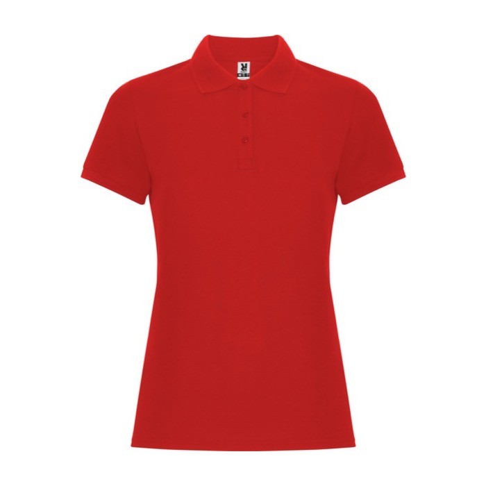Polo de algodón y poliéster en piqué para mujer 190 g/m2 Roly color rojo Polo de algodón y poliéster en piqué para mujer 190 g/m2 Roly color rojo