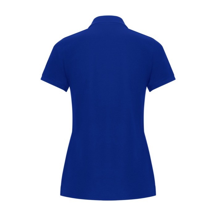 Polo de algodón y poliéster en piqué para mujer 190 g/m2 Roly color azul segunda vista trasera Polo de algodón y poliéster en piqué para mujer 190 g/m2 Roly color azul segunda vista trasera