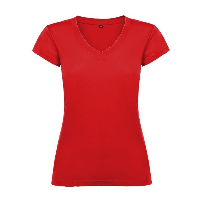Camiseta de 100% algodón en punto para mujer 155 g/m2 Roly color rojo