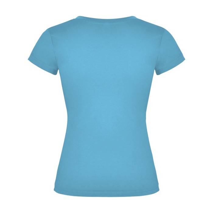 Camiseta de 100% algodón en punto para mujer 155 g/m2 Roly color turquesa segunda vista trasera