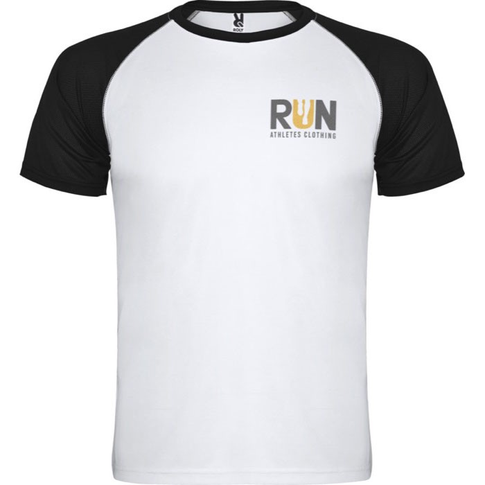 Camiseta de deportes de manga corta unisex de poliéster 140 g/m2 Roly vista impresión serigrafía Camiseta de deportes de manga corta unisex de poliéster 140 g/m2 Roly vista impresión serigrafía