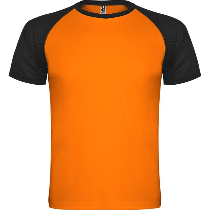 Camiseta de deportes de manga corta unisex de poliéster 140 g/m2 Roly color naranja fluorescente Camiseta de deportes de manga corta unisex de poliéster 140 g/m2 Roly color naranja fluorescente