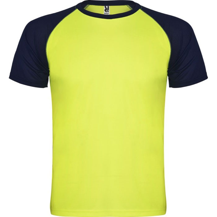 Camiseta de deportes de manga corta unisex de poliéster 140 g/m2 Roly color amarillo fluorescente Camiseta de deportes de manga corta unisex de poliéster 140 g/m2 Roly color amarillo fluorescente