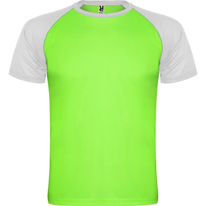 Camiseta de deportes de manga corta unisex de poliéster 140 g/m2 Roly color verde fluorescente Camiseta de deportes de manga corta unisex de poliéster 140 g/m2 Roly color verde fluorescente