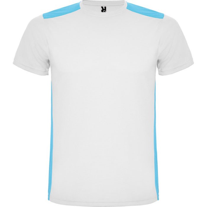 Camiseta deportiva unisex de poliéster en manga corta 130 g/m2 Roly color blanco