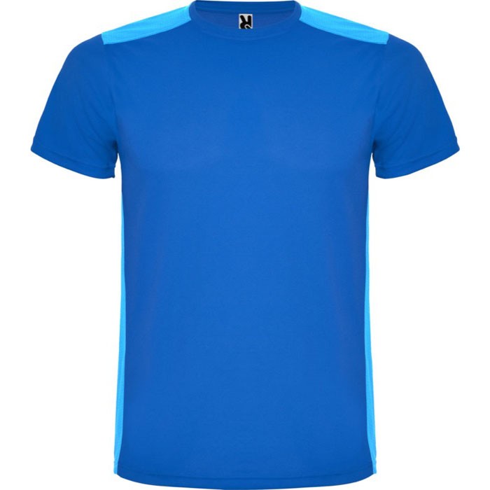 Camiseta deportiva unisex de poliéster en manga corta 130 g/m2 Roly color azul real