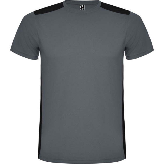 Camiseta deportiva unisex de poliéster en manga corta 130 g/m2 Roly color gris oscuro