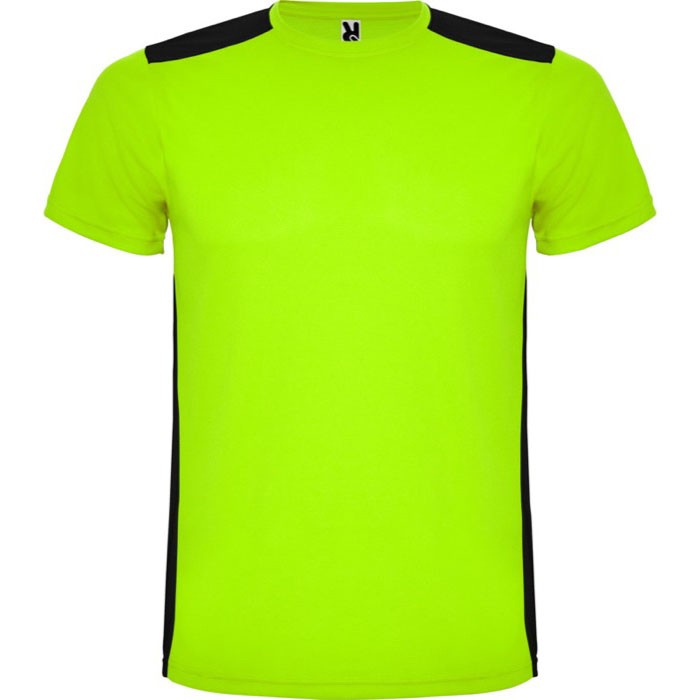 Camiseta deportiva unisex de poliéster en manga corta 130 g/m2 Roly color verde lima