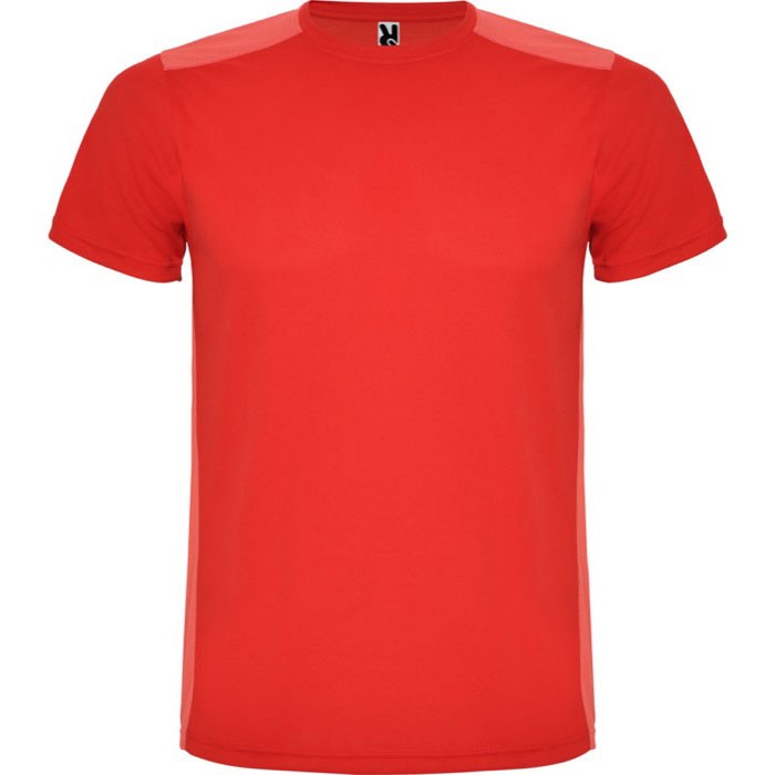 Camiseta deportiva unisex de poliéster en manga corta 130 g/m2 Roly color rojo