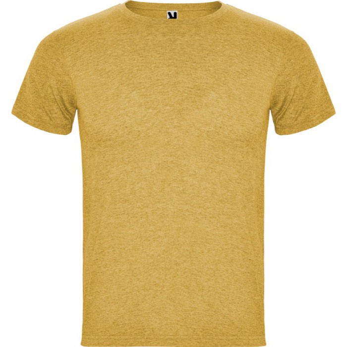 Camiseta jaspeada de algodón y poliéster para hombre 150 g/m2 Roly color amarillo oscuro