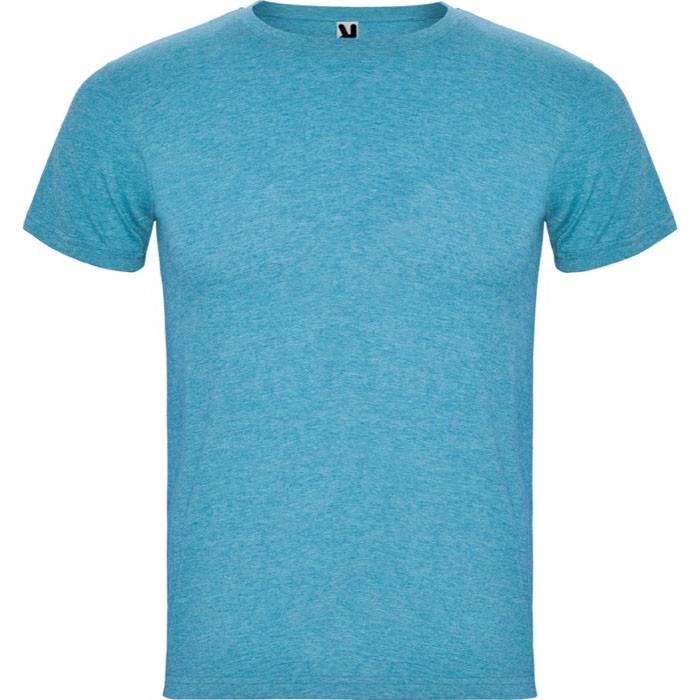 Camiseta jaspeada de algodón y poliéster para hombre 150 g/m2 Roly color turquesa