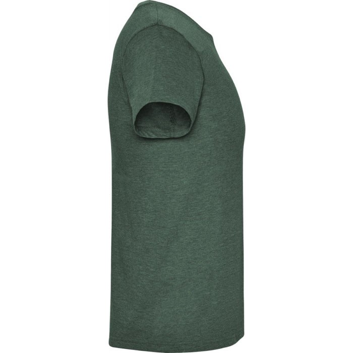 Camiseta jaspeada de algodón y poliéster para hombre 150 g/m2 Roly color verde jaspeado segunda vista lateral