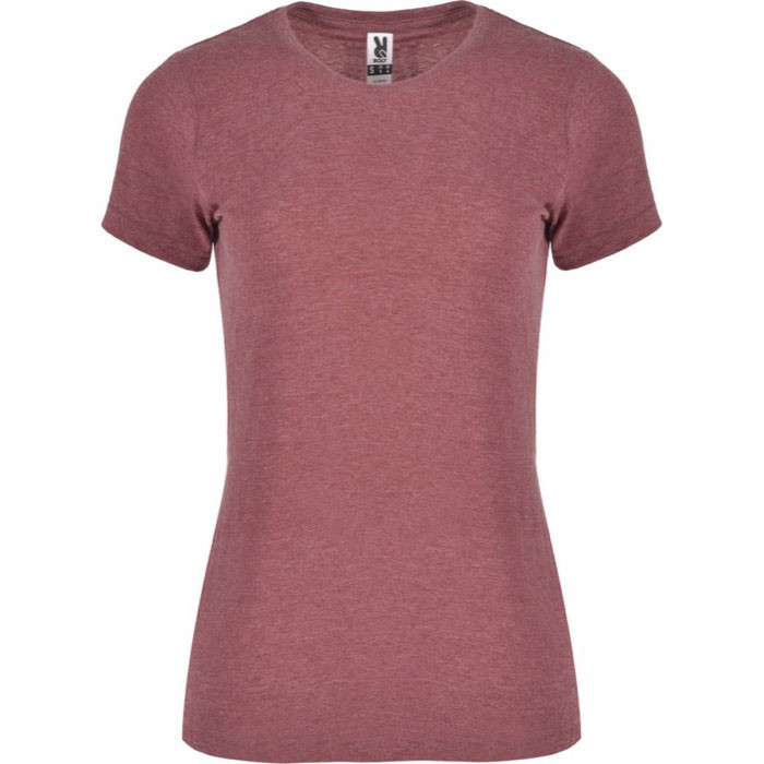 Camiseta jaspeada de algodón y poliéster para mujer 150 g/m2 Roly color rojo jaspeado Camiseta jaspeada de algodón y poliéster para mujer 150 g/m2 Roly color rojo jaspeado