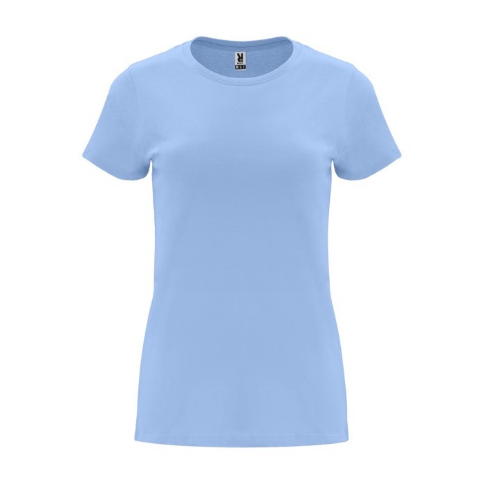 Camiseta de 100% algodón en punto para mujer 170 g/m2 Roly color azul claro Camiseta de 100% algodón en punto para mujer 170 g/m2 Roly color azul claro