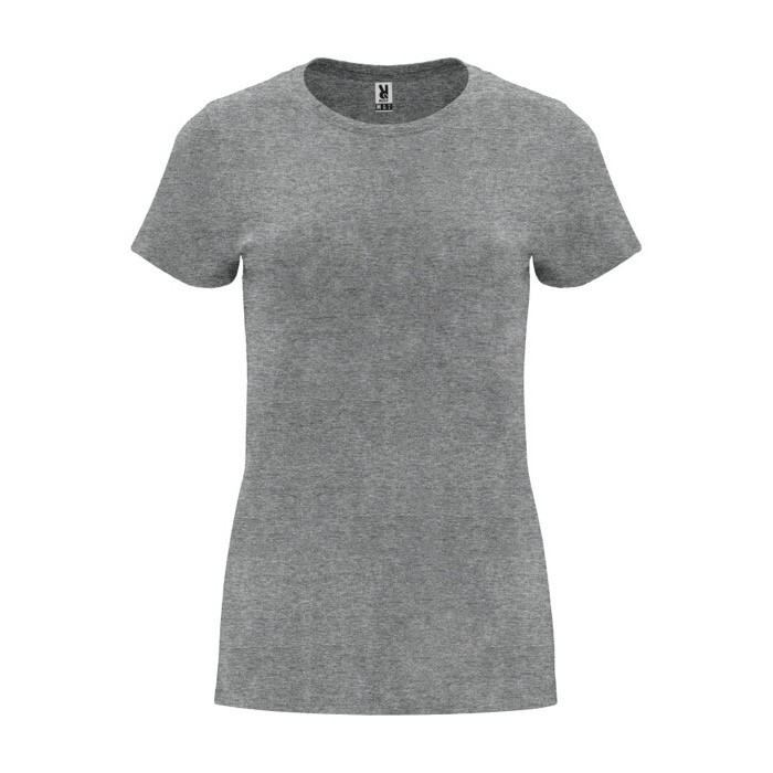 Camiseta de 100% algodón en punto para mujer 170 g/m2 Roly color gris claro jaspeado Camiseta de 100% algodón en punto para mujer 170 g/m2 Roly color gris claro jaspeado