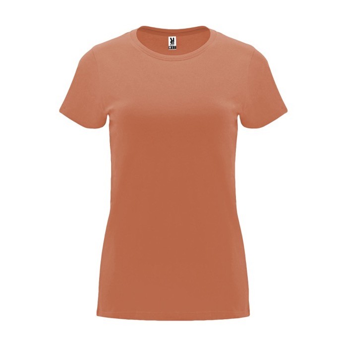 Camiseta de 100% algodón en punto para mujer 170 g/m2 Roly color marrón anaranjado Camiseta de 100% algodón en punto para mujer 170 g/m2 Roly color marrón anaranjado